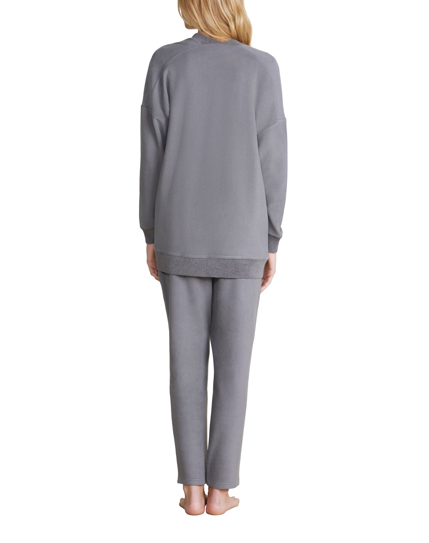 Women | MC Brushed Fleece Sweater Mix Cardigan | Coal