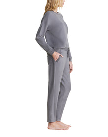 Women | MC Brushed Fleece Sweater Mix Tapered Pant | Coal