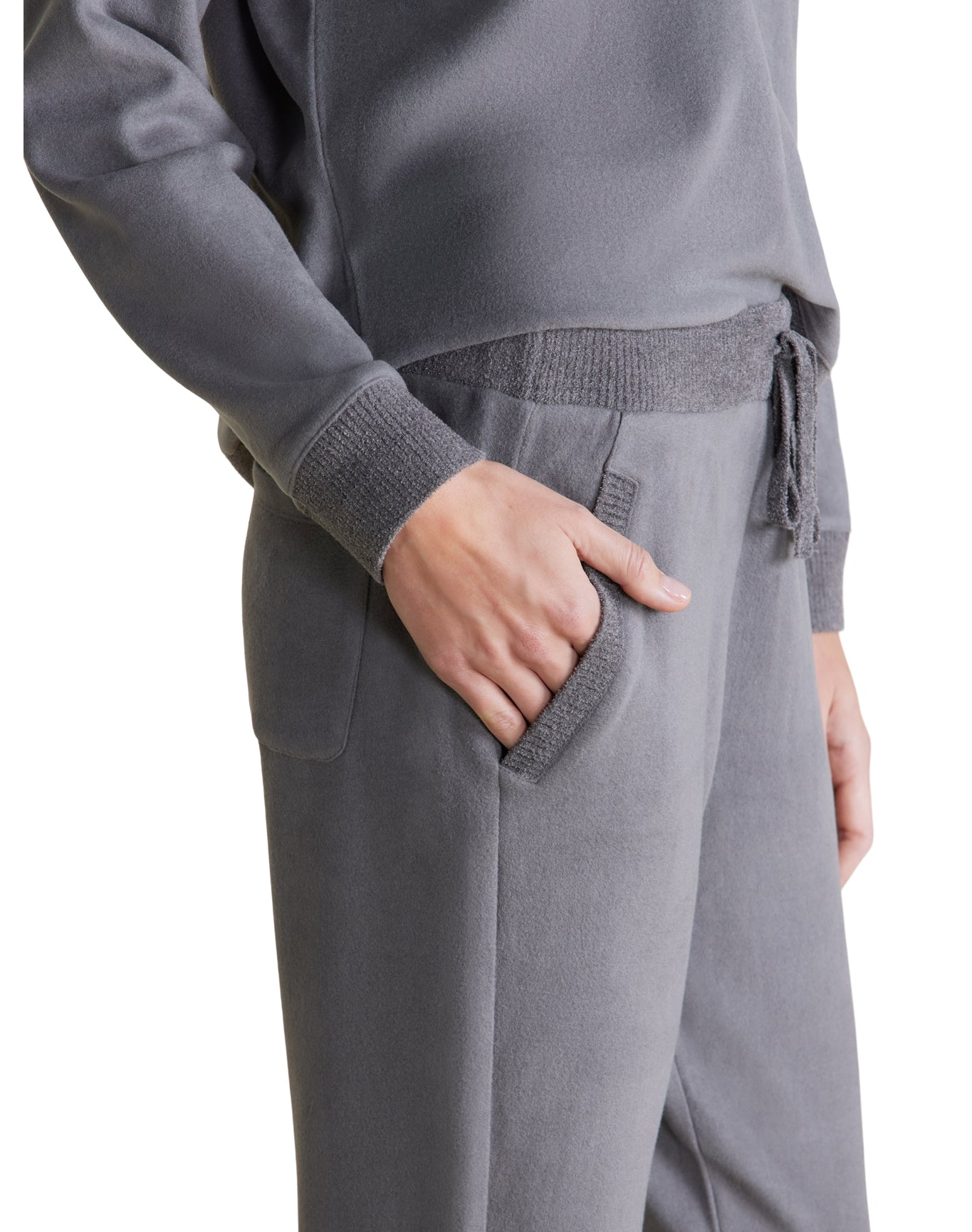 Women | MC Brushed Fleece Sweater Mix Tapered Pant | Coal