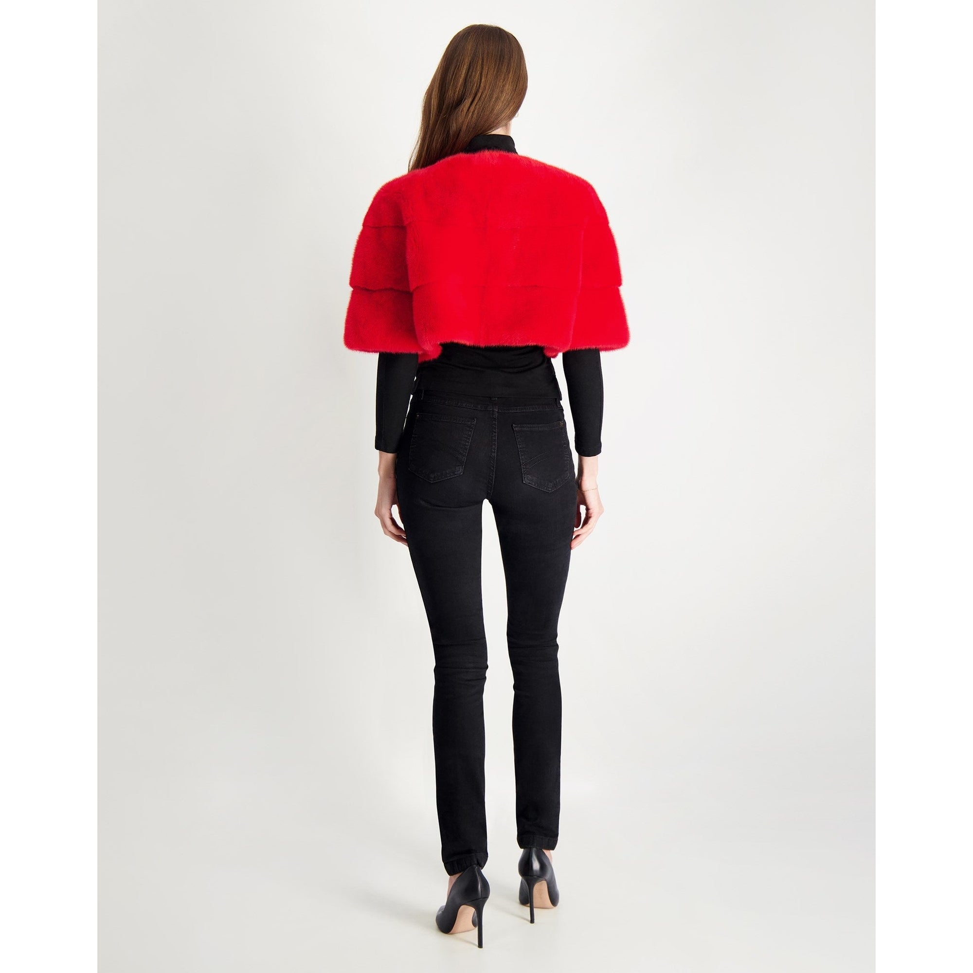 Women | Mink Bolero | Red