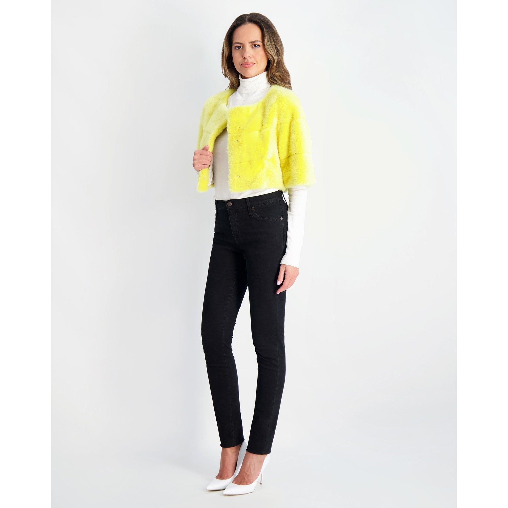 Women | Mink Bolero | Yellow