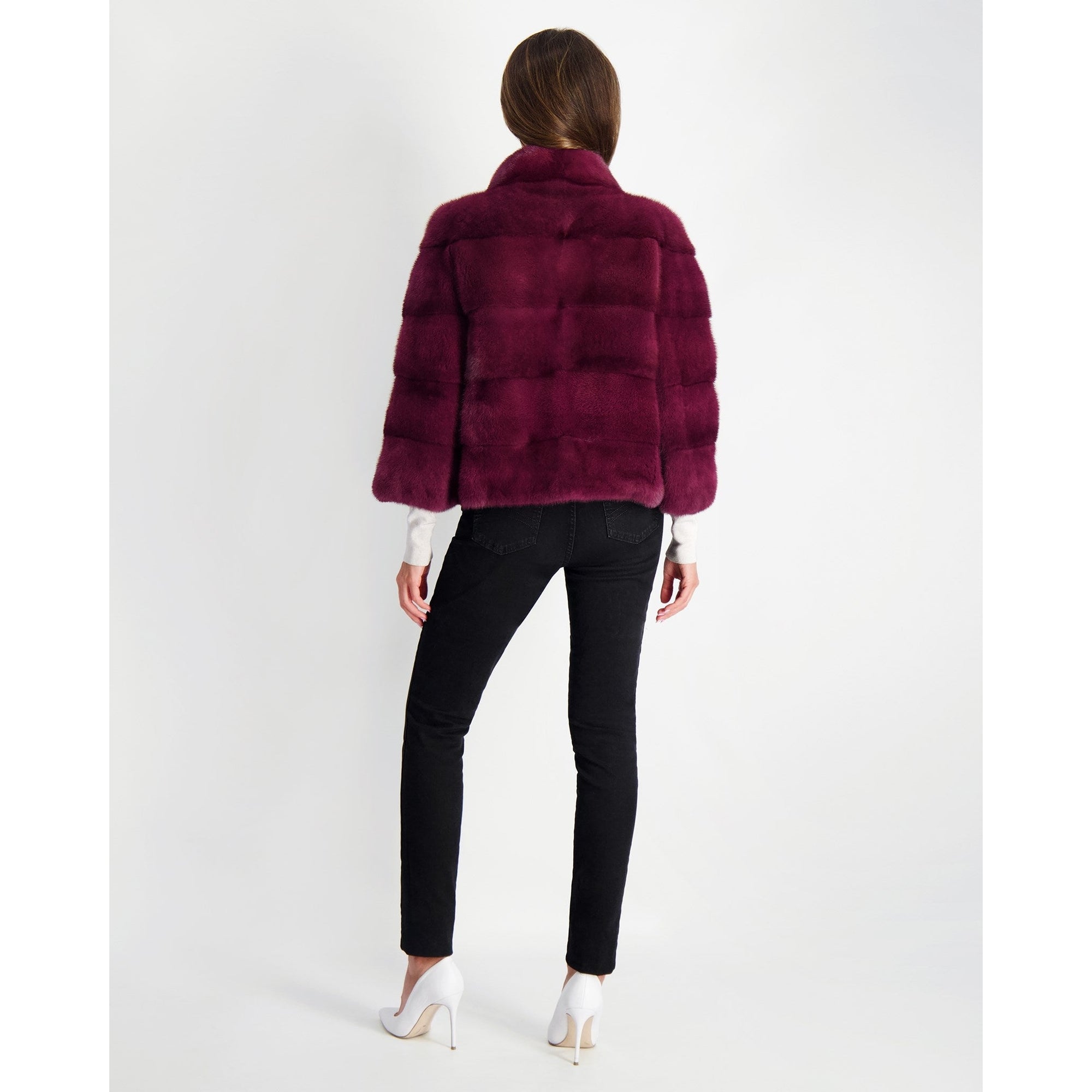 Women | Mink Jacket | Magenta