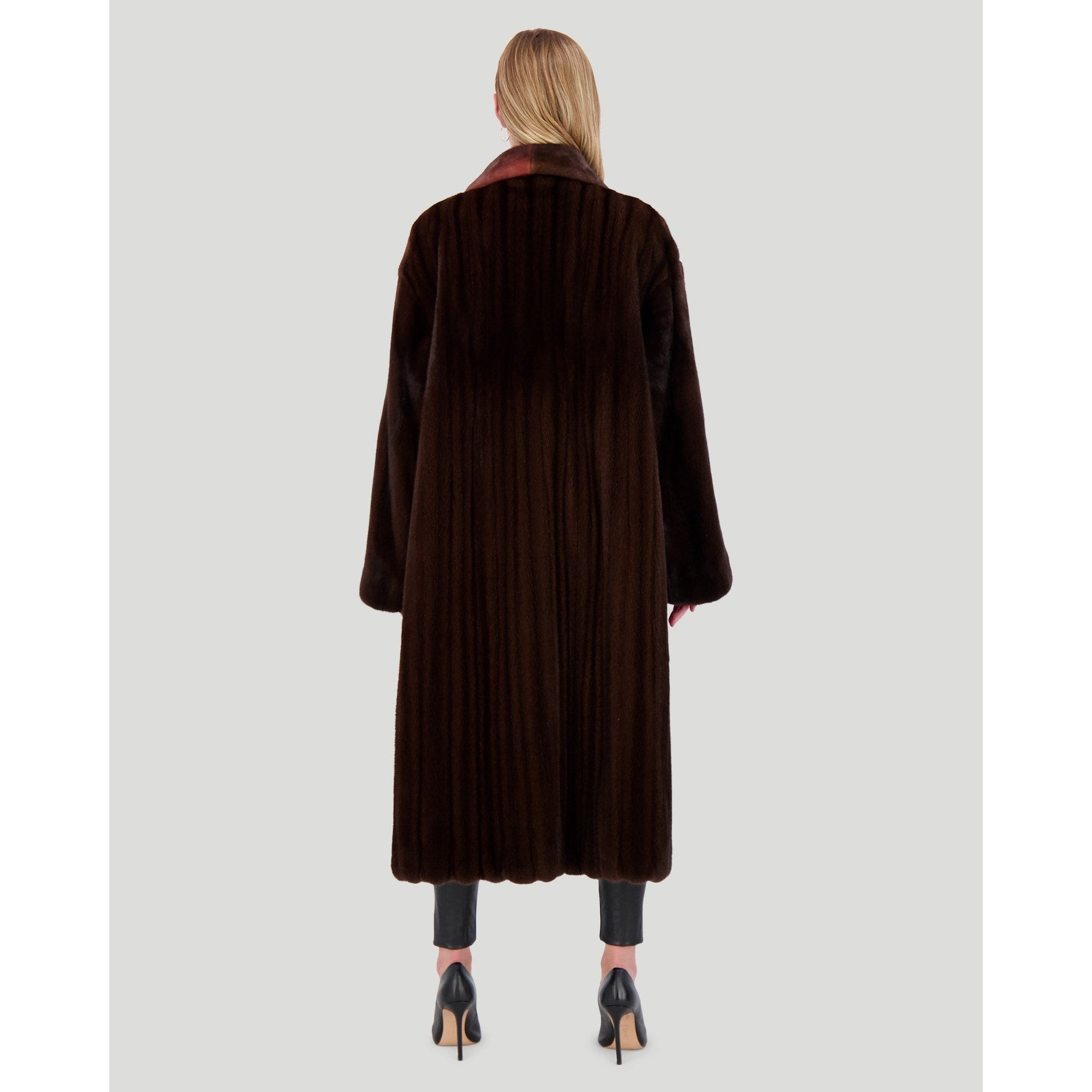 Women | Mink Let Out Coat | Guava/Mahogany