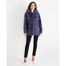 Women | Mink Parka | Blue Gray Cross