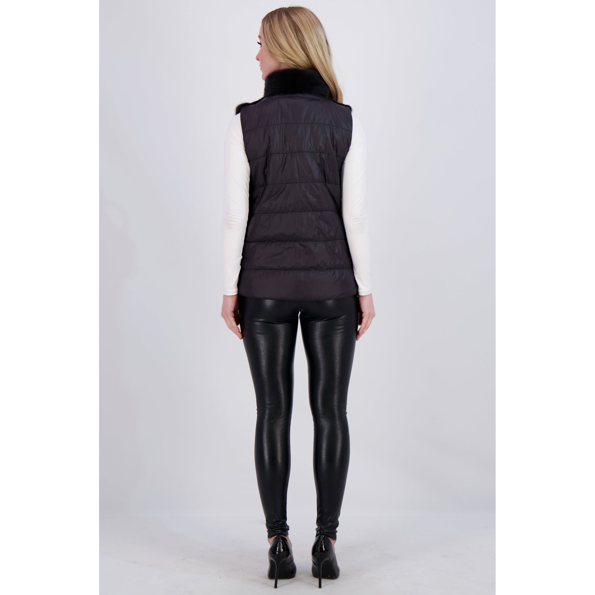 Women | Mink Vest | Dark Gray