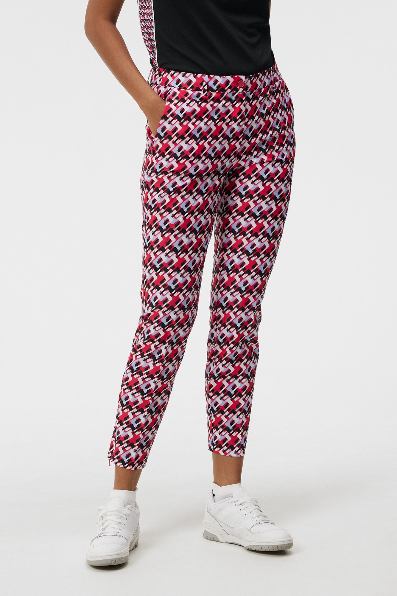 Women | Pia Print Pant | JL Micro Bridge Rose Red