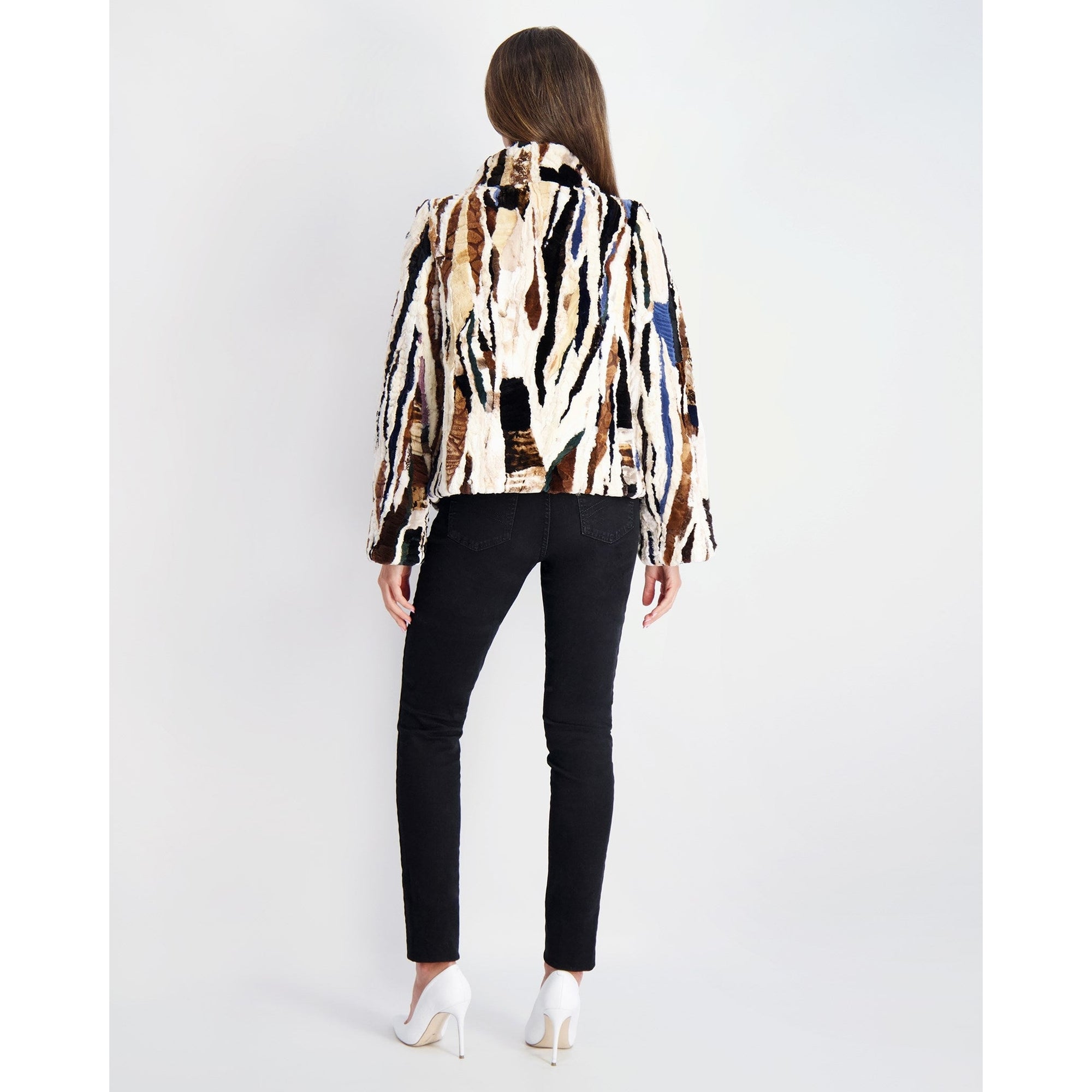 Women | Reversible Mink Sections Jacket | Multi