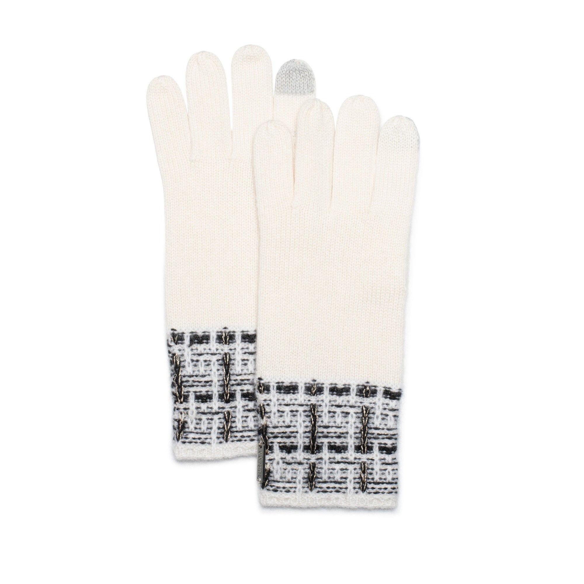 Women | Select Cashmere Gloves | Ivory/Black