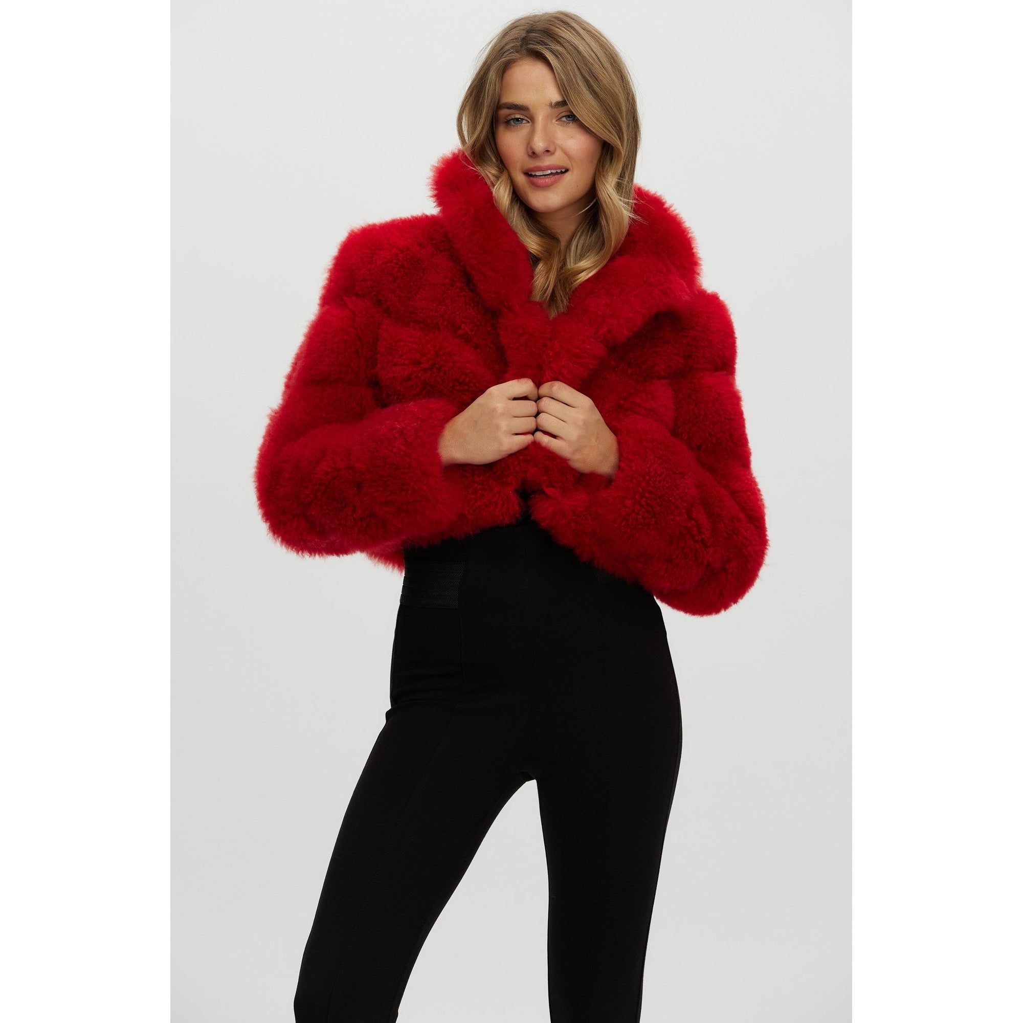 Women | Select Cashmere Goat Bolero | Red