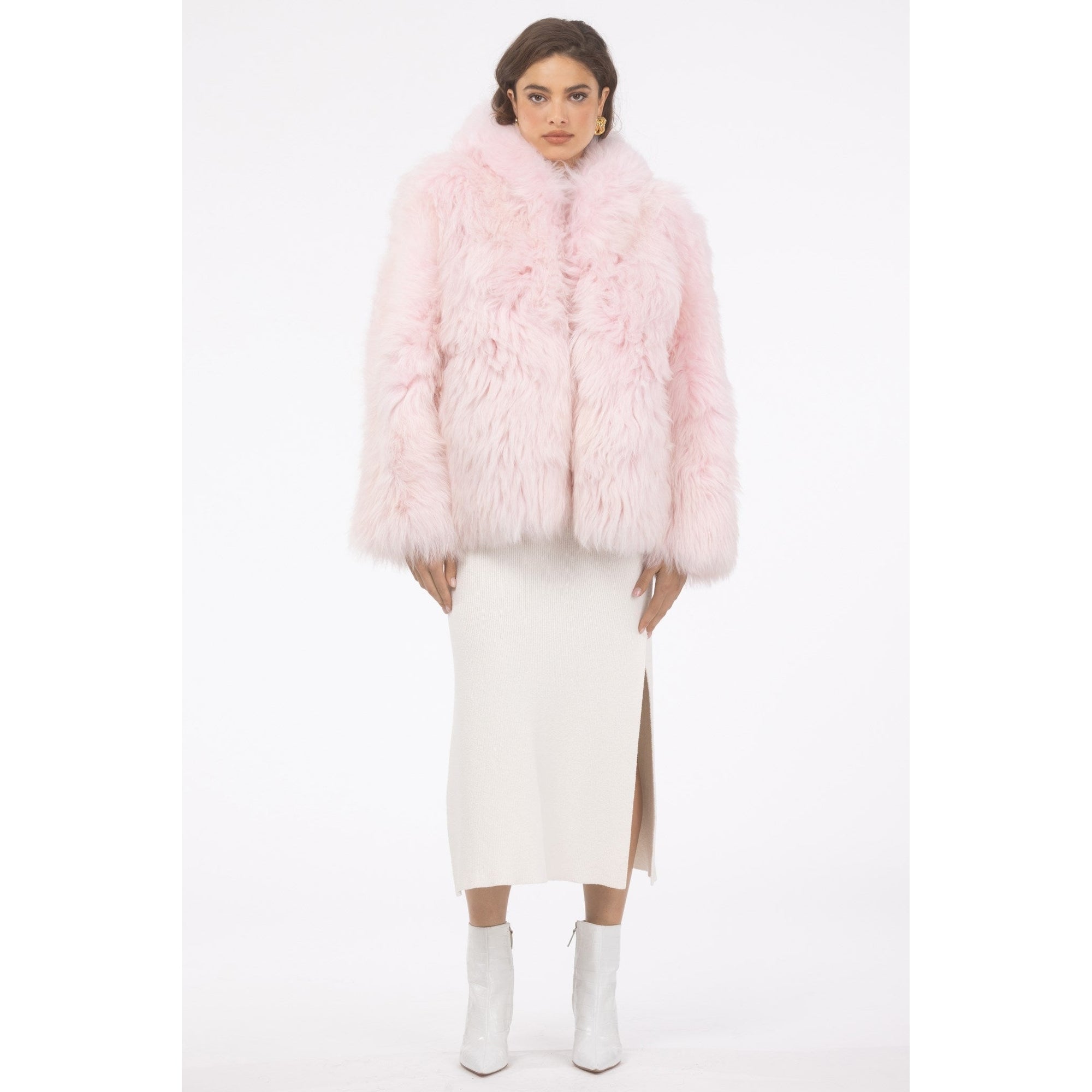 Women | Select Lamb Hooded Jacket | Pink