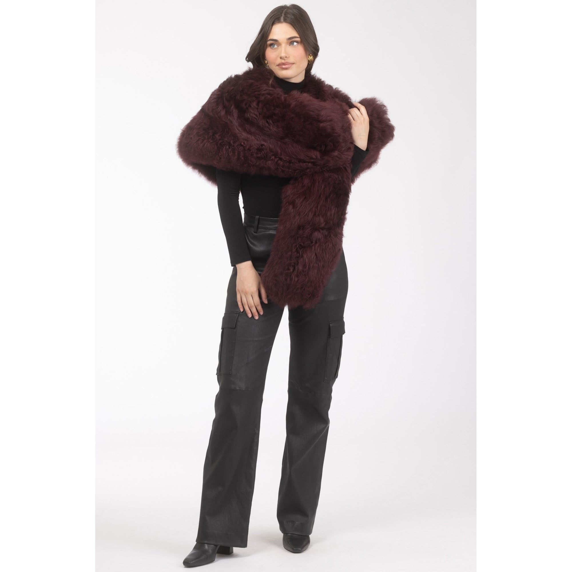 Women | Select Lamb Shawl | Burgundy