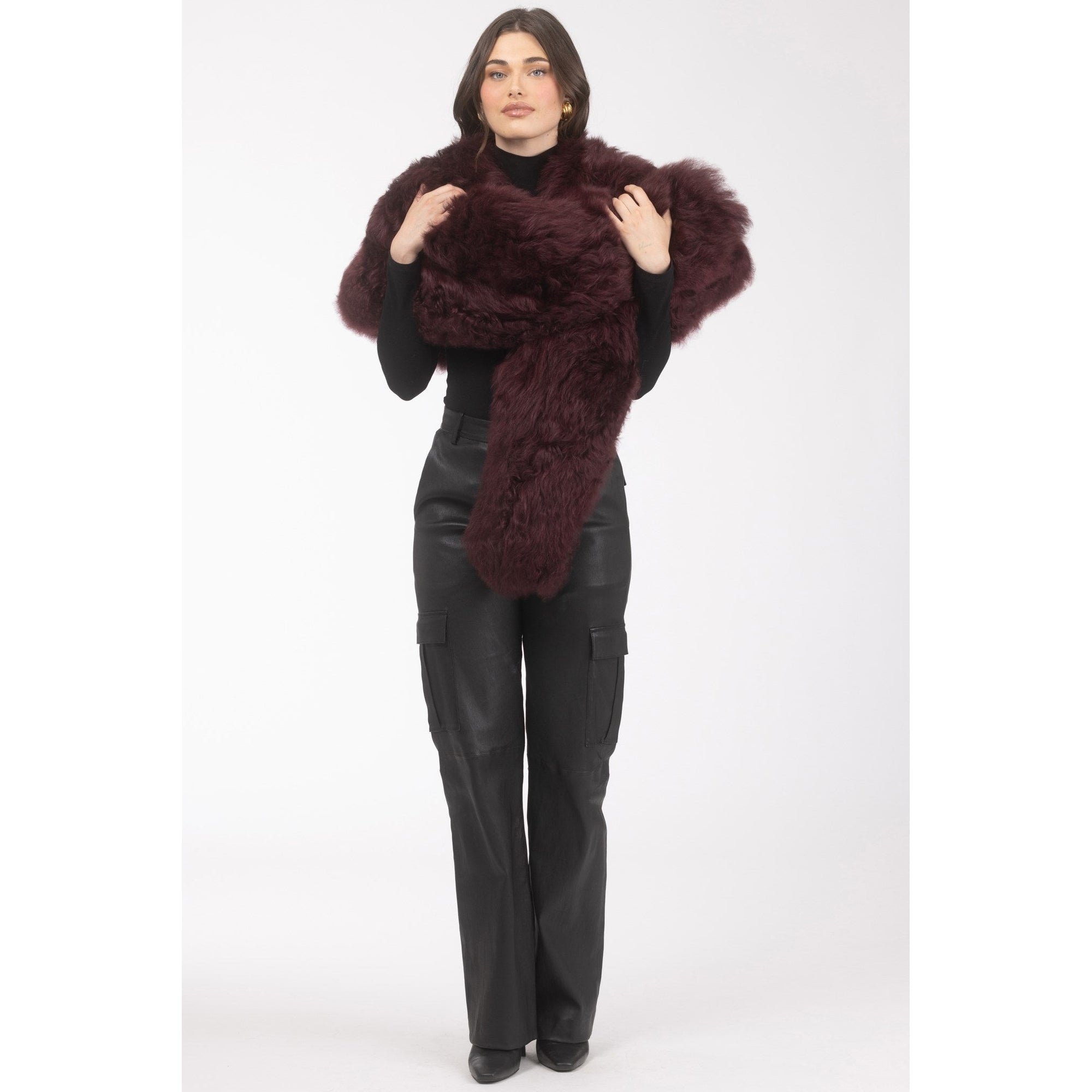 Women | Select Lamb Shawl | Burgundy