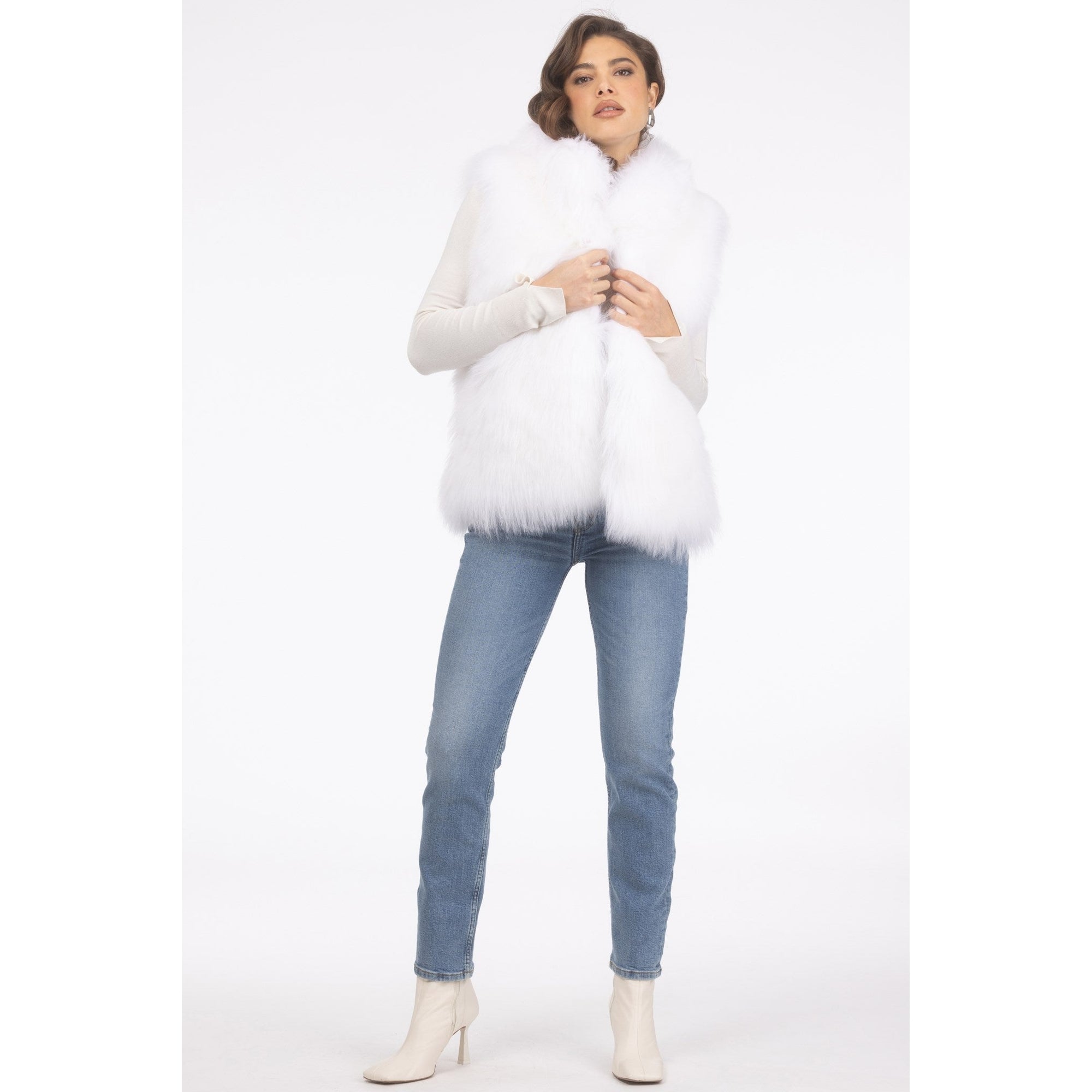 Women | Select Lamb Vest | Bleached White