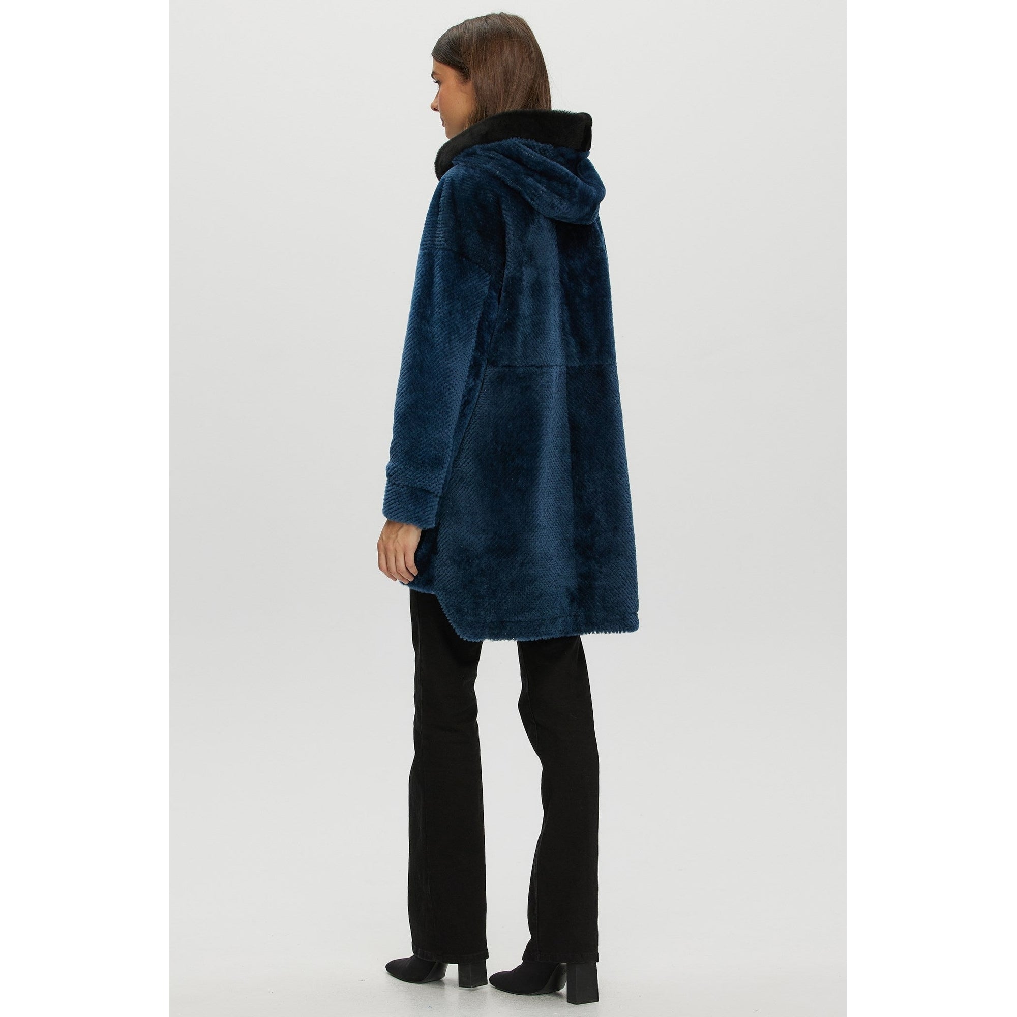 Women | Shearling Lamb Parka | Blue