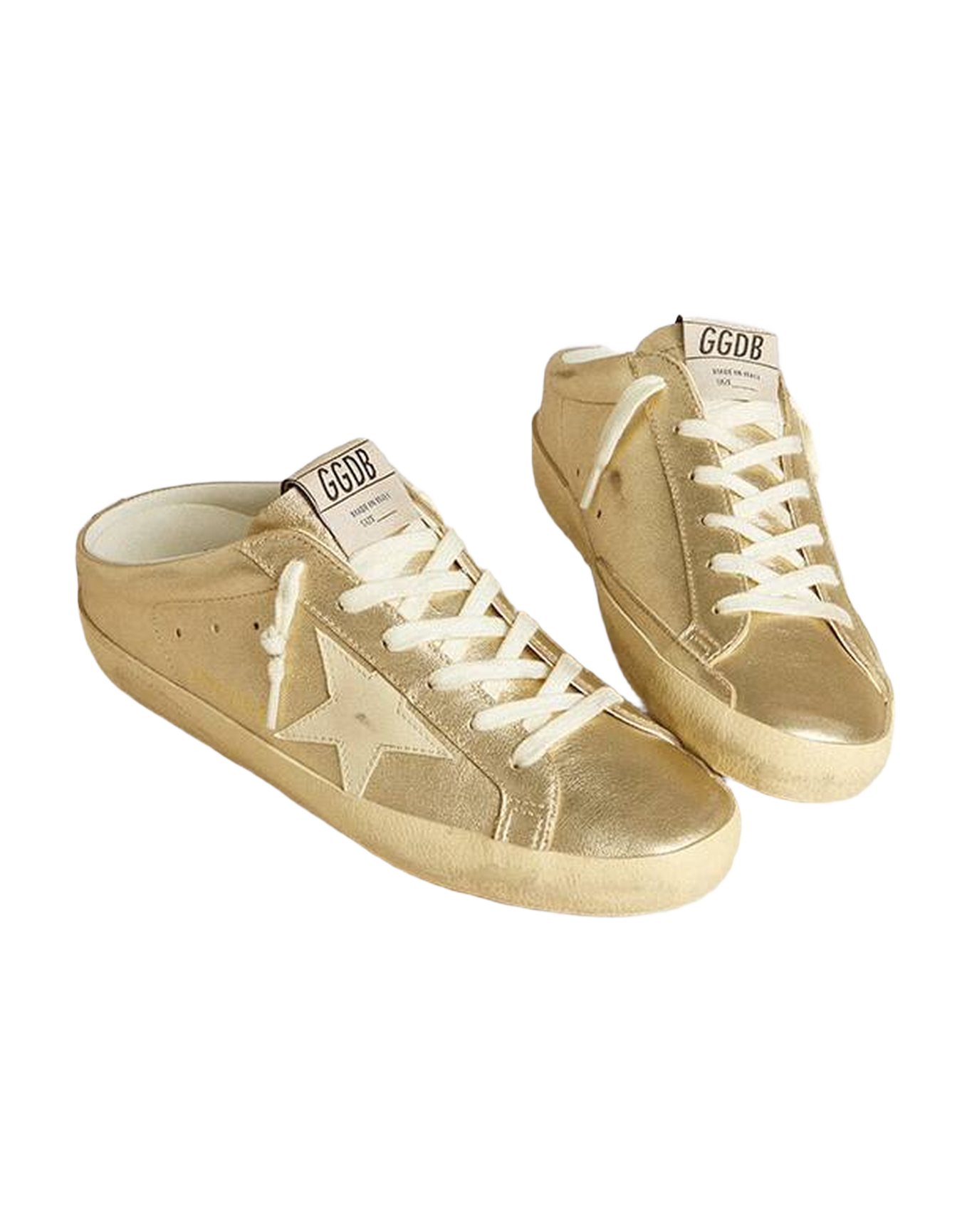 Women | Super-Star Wo Sabot Gold Metallic Leather | Platinum x Cream