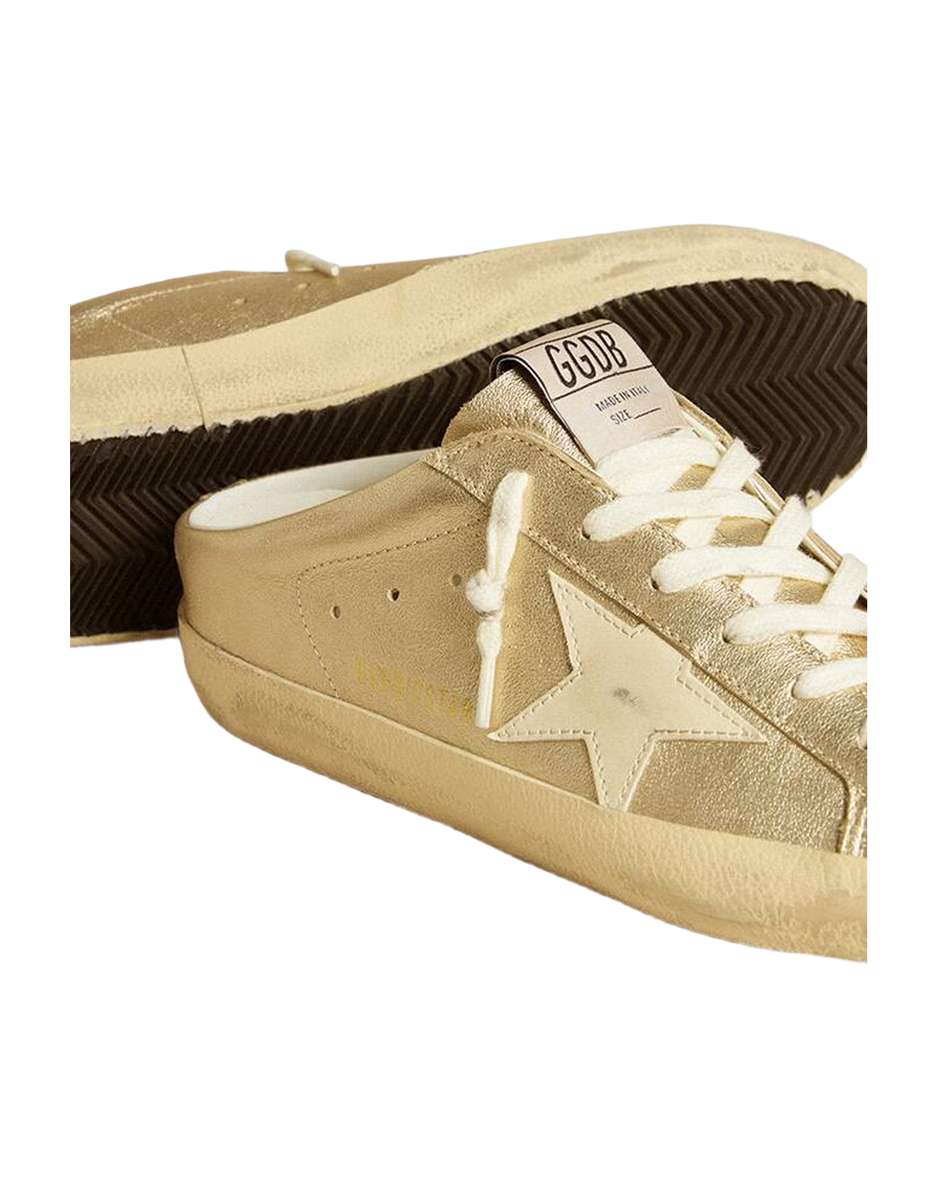 Women | Super-Star Wo Sabot Gold Metallic Leather | Platinum x Cream