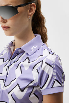 Women | Tour Tech Print Polo | Bridge Wave Sweet Lavender