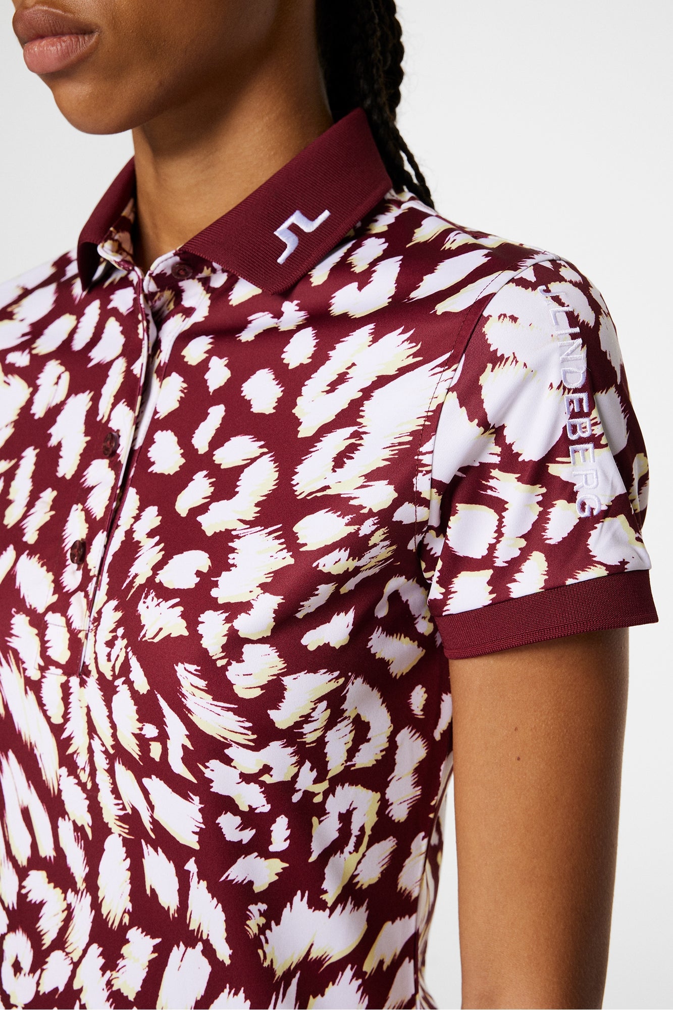 Women | Tour Tech Print Polo | Glitch Leo Lime