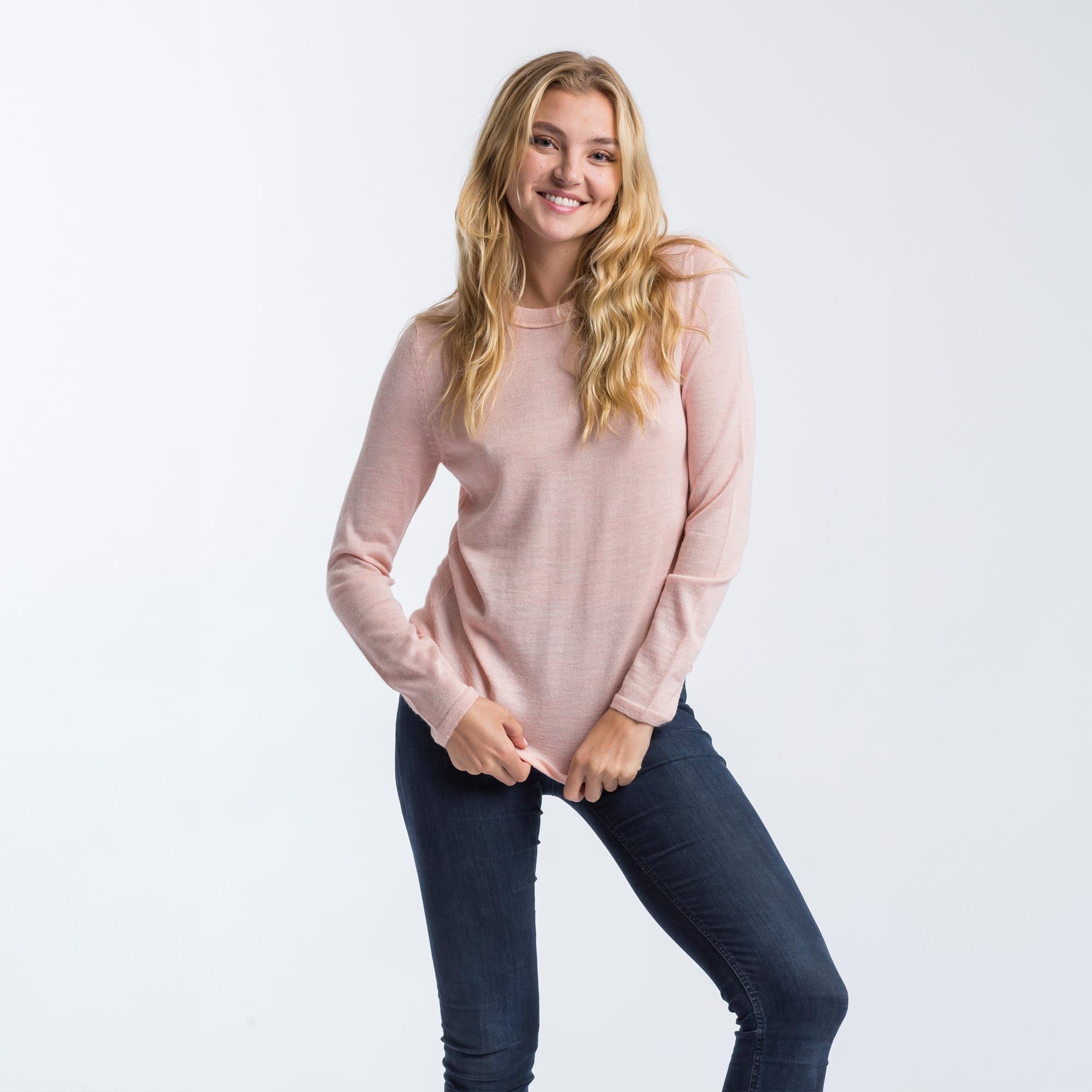 Women | Crew Neck Sweater | Pink Powder