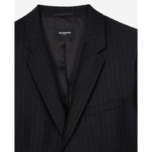 Wool Suit Jacket With White Stripes | Men | Black