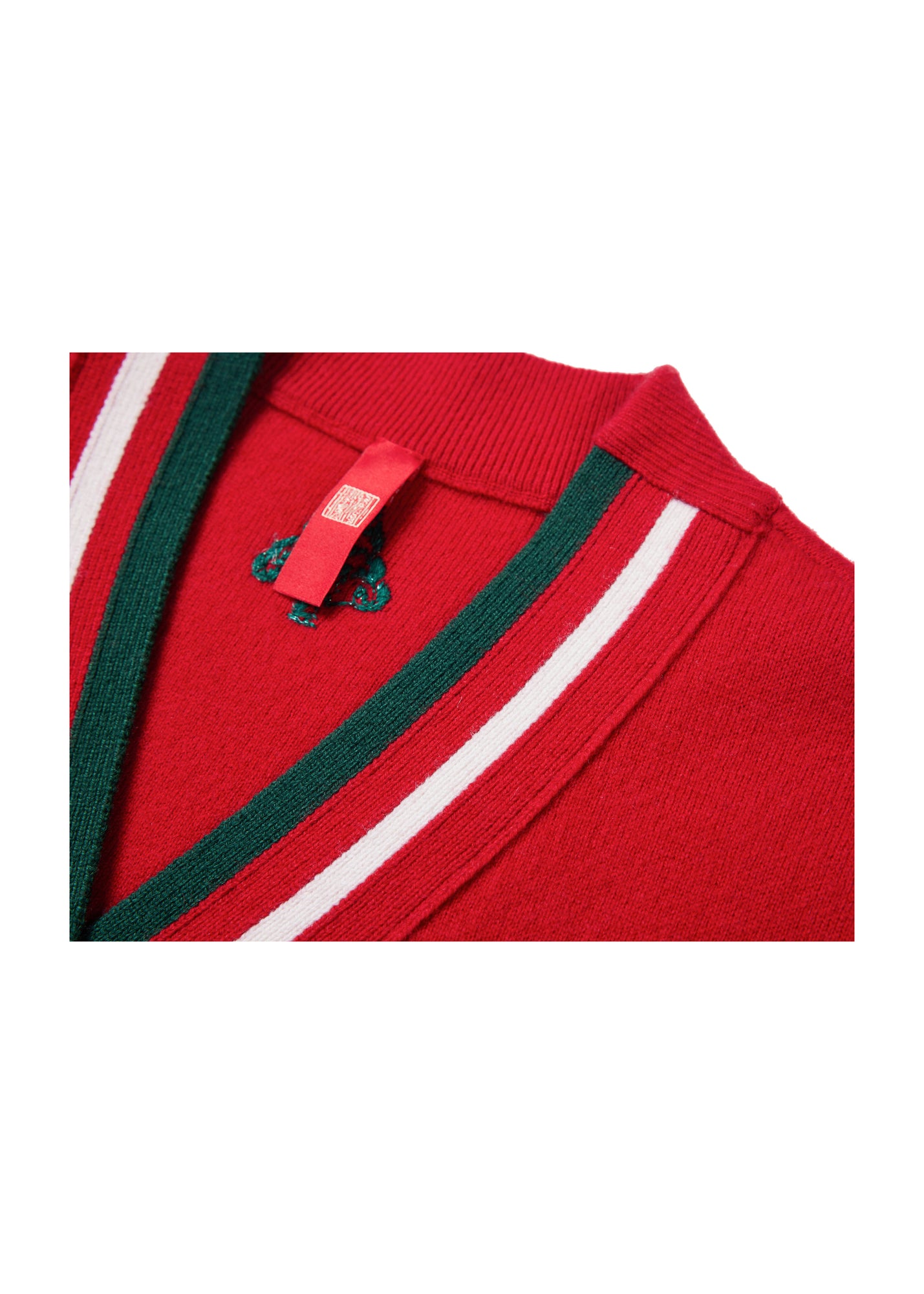 Woolen Knit Cardigan | Red