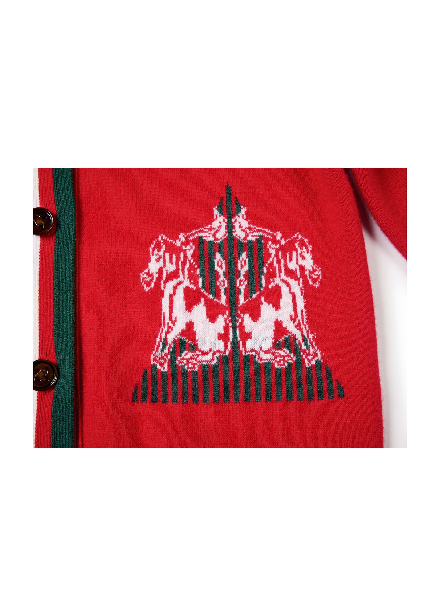 Woolen Knit Cardigan | Red