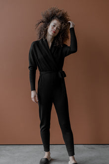 Wrap Neck Jumpsuit | Black