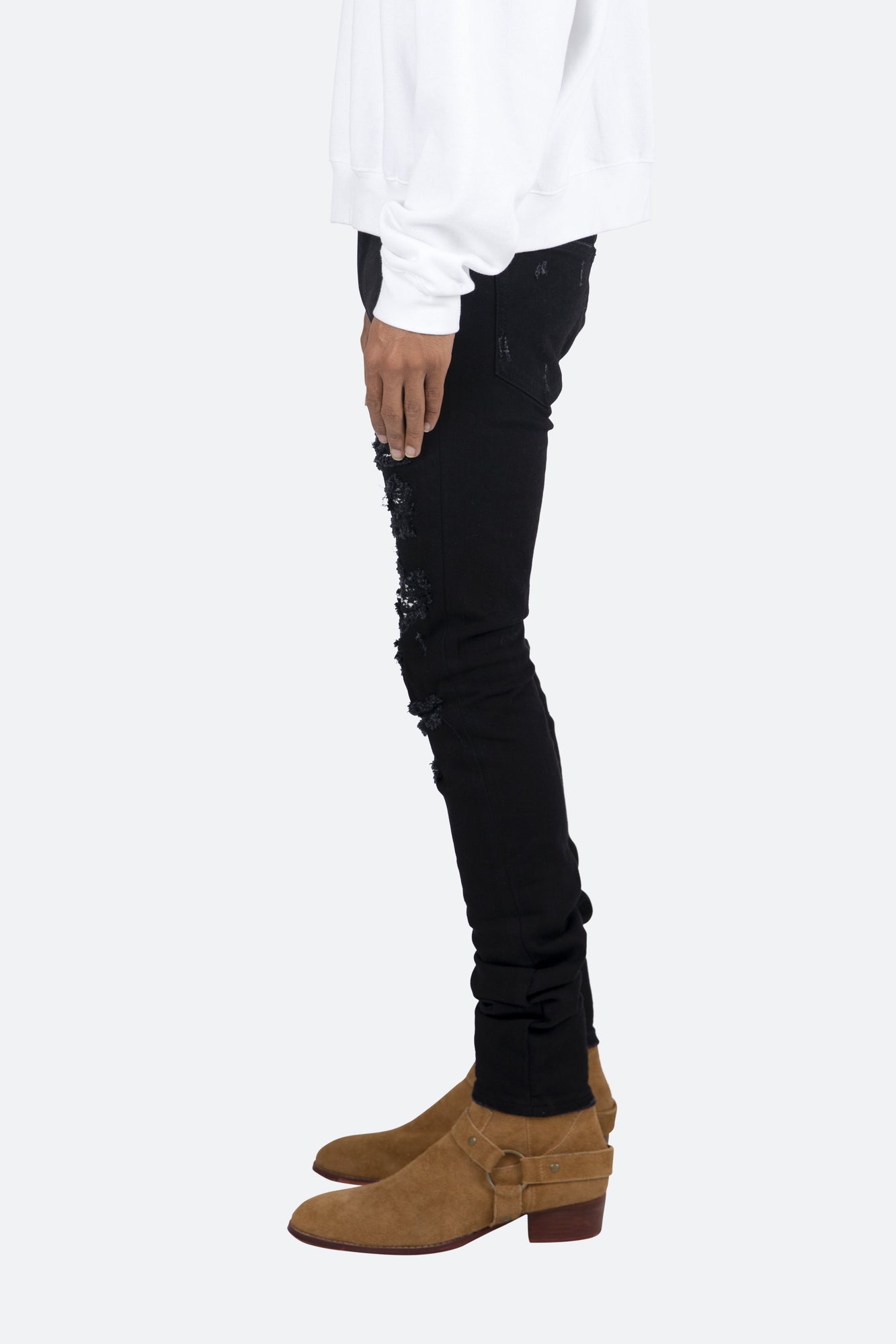 X165 Paisley Skinny Denim | Black/Black