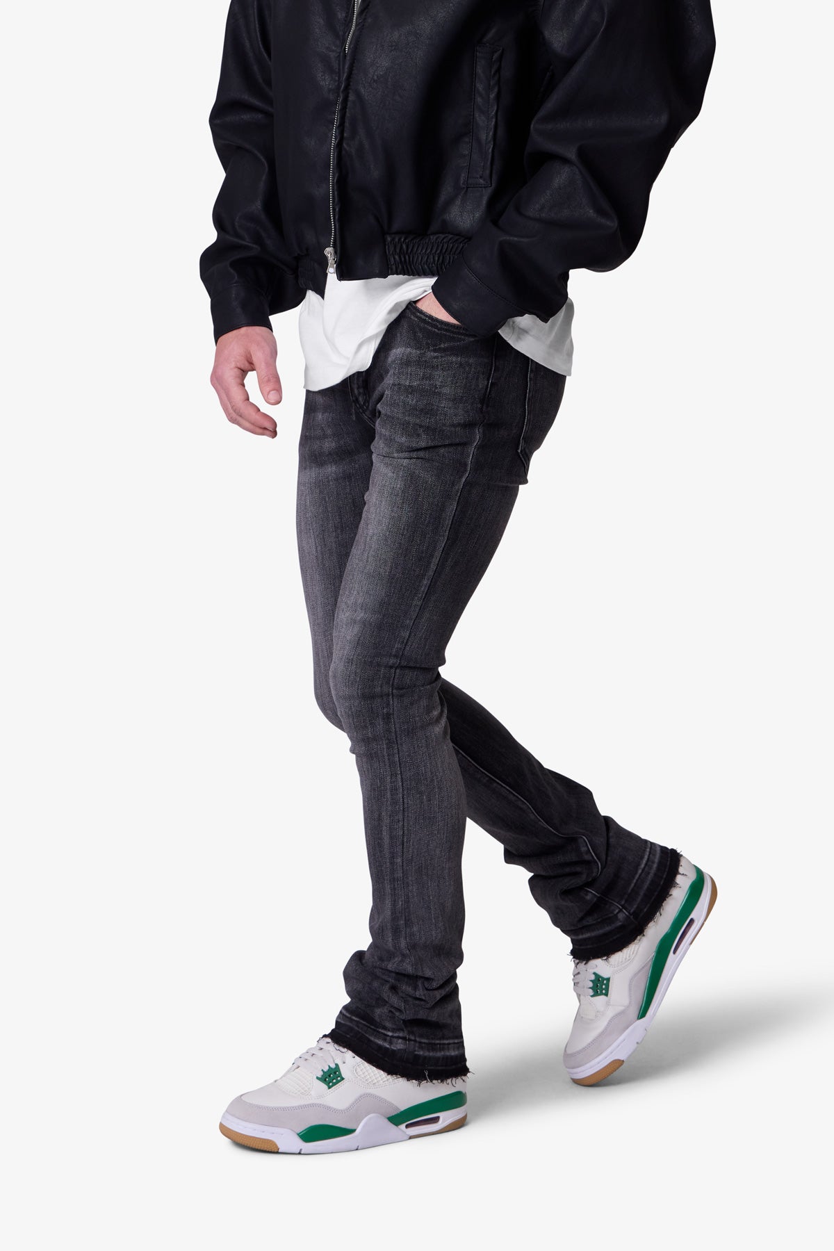 X514 Skinny Stacked Denim | Washed Black