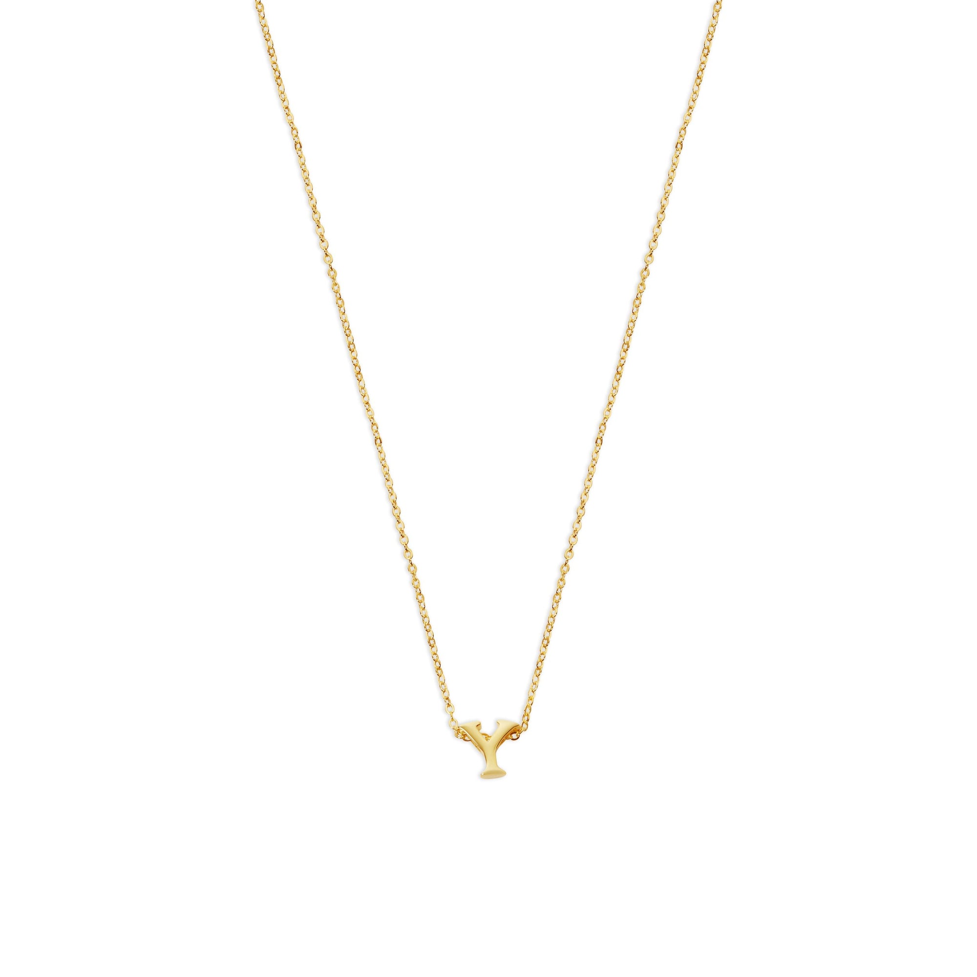 The Tiny Single Initial Block Necklace | 18KT Gold Vermeil