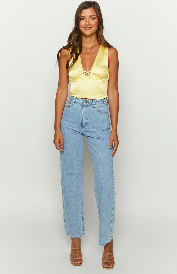 Daffodil Satin Top | Yellow