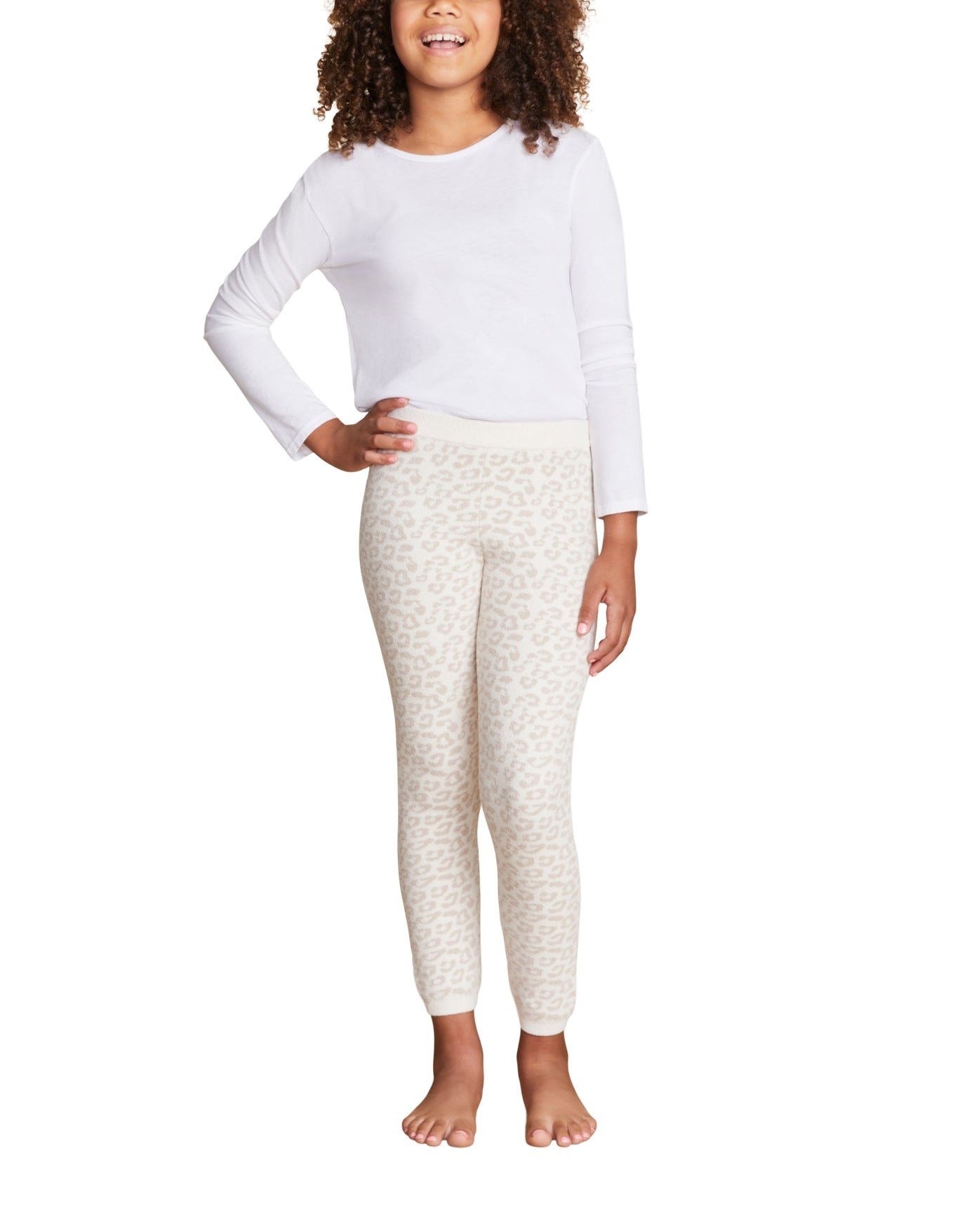 Youth | Cozychic Ultra Lite Leopard Legging | Cream-Stone