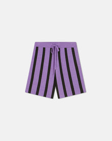 Walter Striped Terry-Knit Shorts | Stripe Dark Khaki Lilac