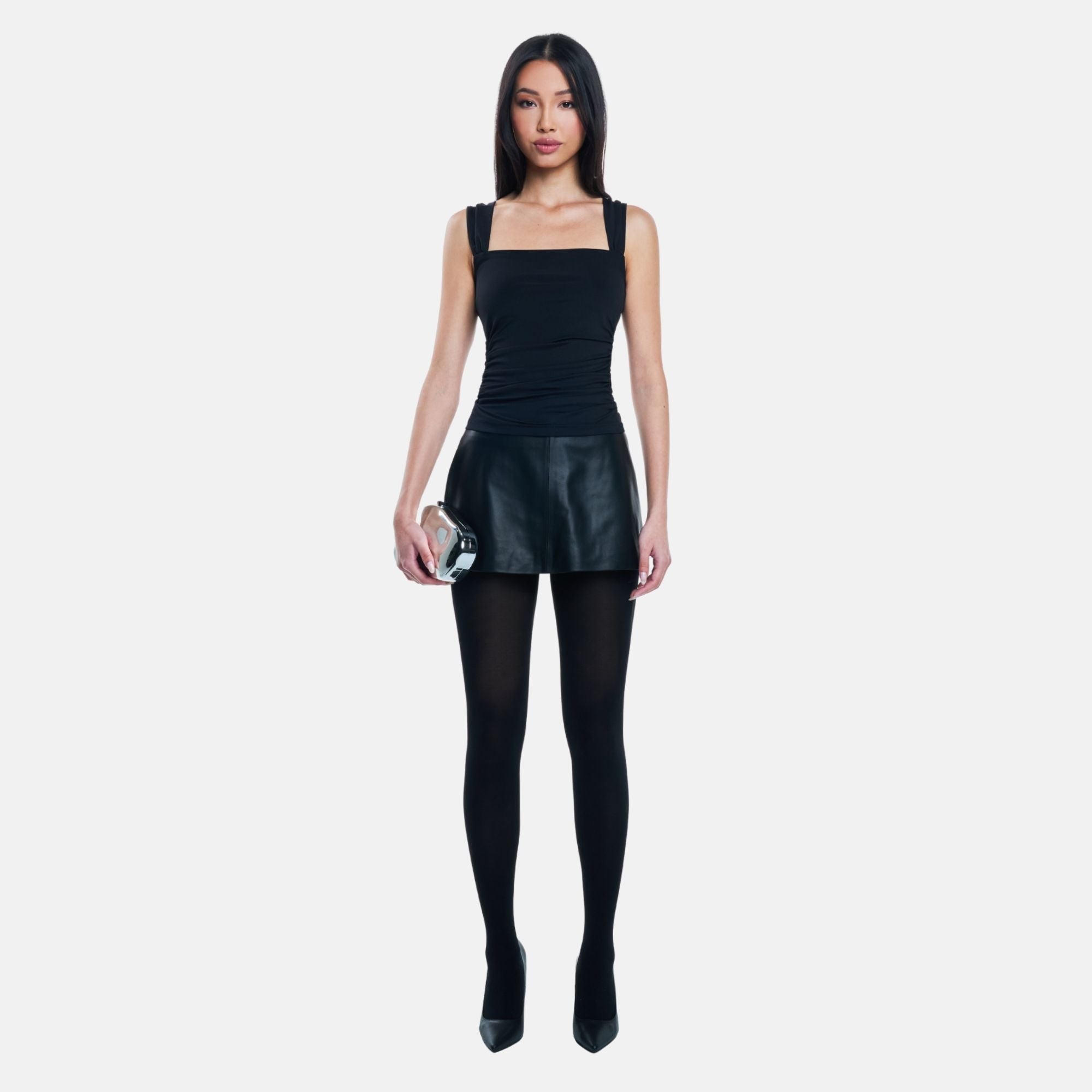 OW Collection ZOEY Draped Top Top 121 - Black