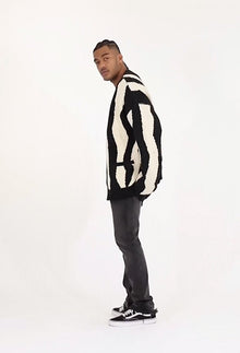 Zebra Cardigan | Black x Natural