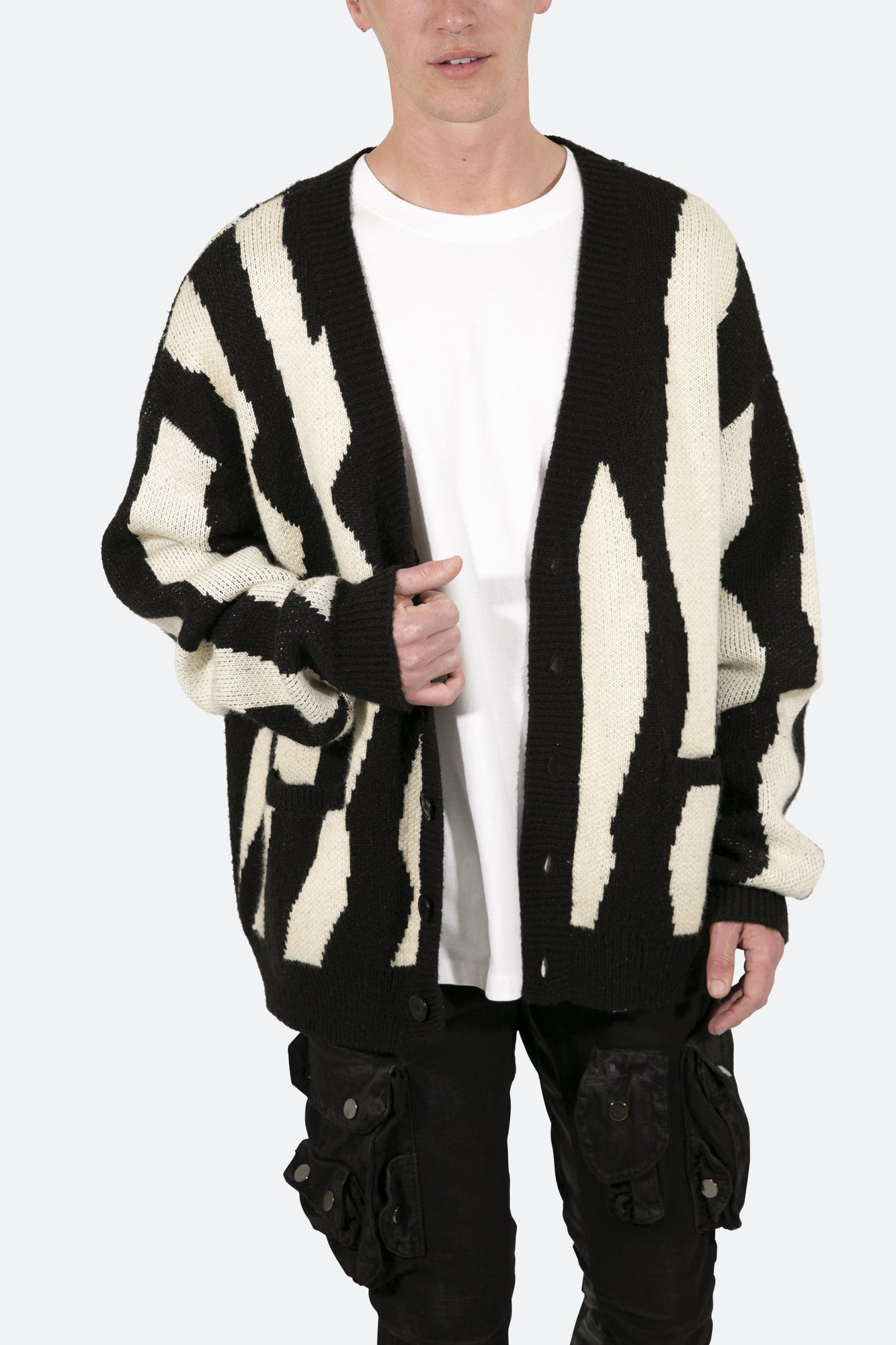 Zebra Cardigan | Black x Natural