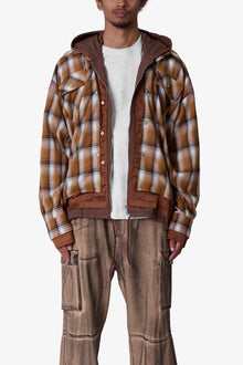Zipped Up Flannel Jacket | Brown