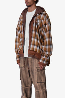 Zipped Up Flannel Jacket | Brown