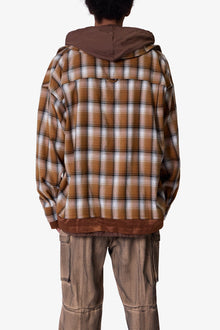 Zipped Up Flannel Jacket | Brown