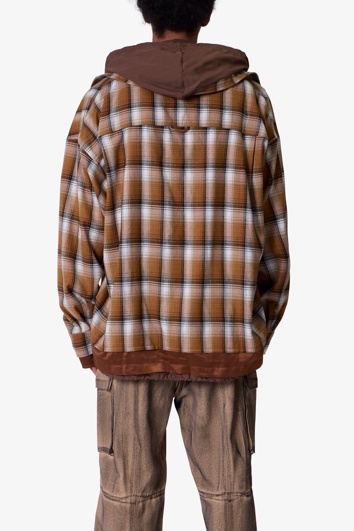 Zipped Up Flannel Jacket | Brown