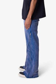 Zipper Flare Sweatpants | Blue