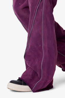 Zipper Flare Sweatpants | Purple