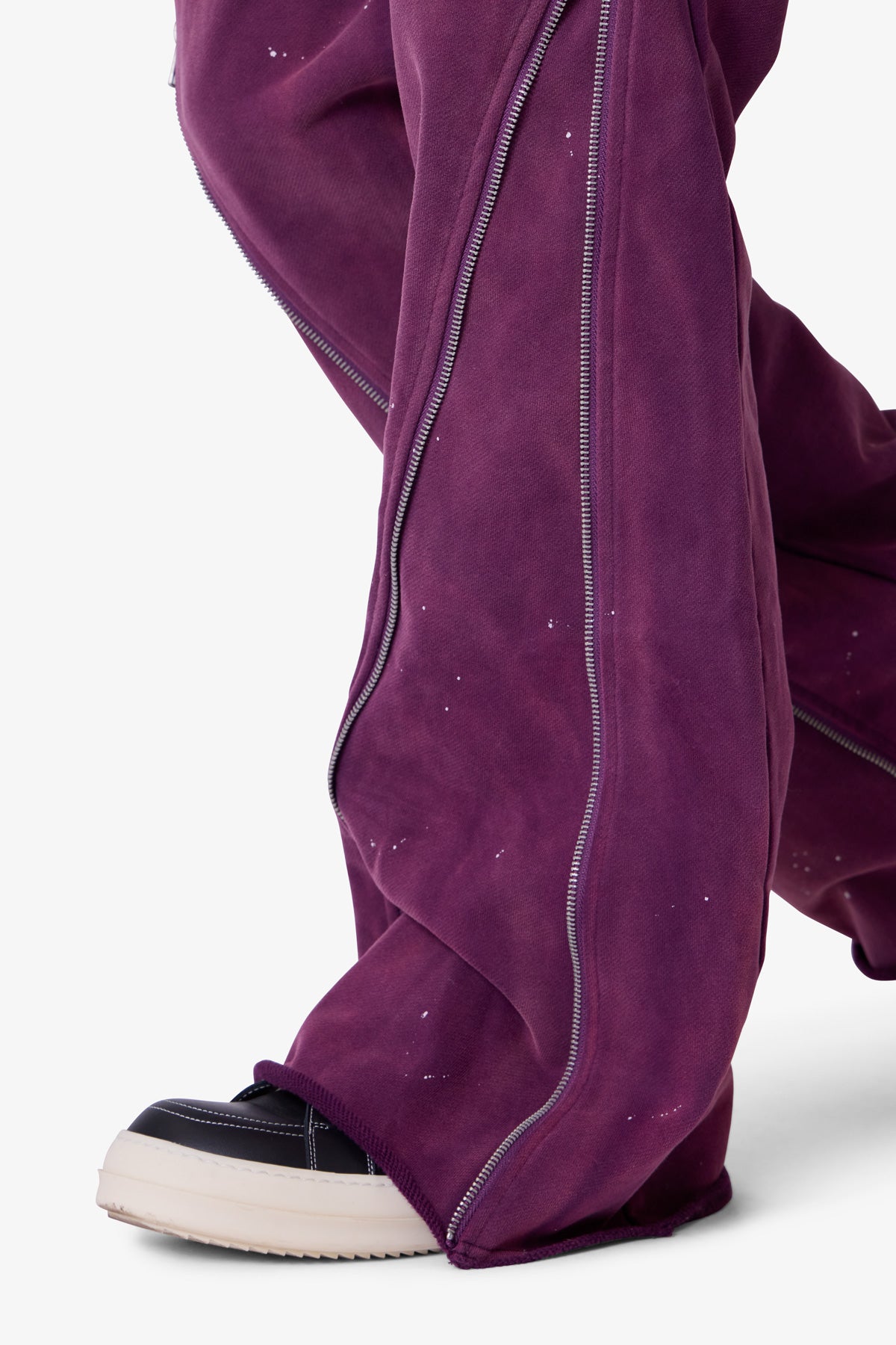 Zipper Flare Sweatpants | Purple