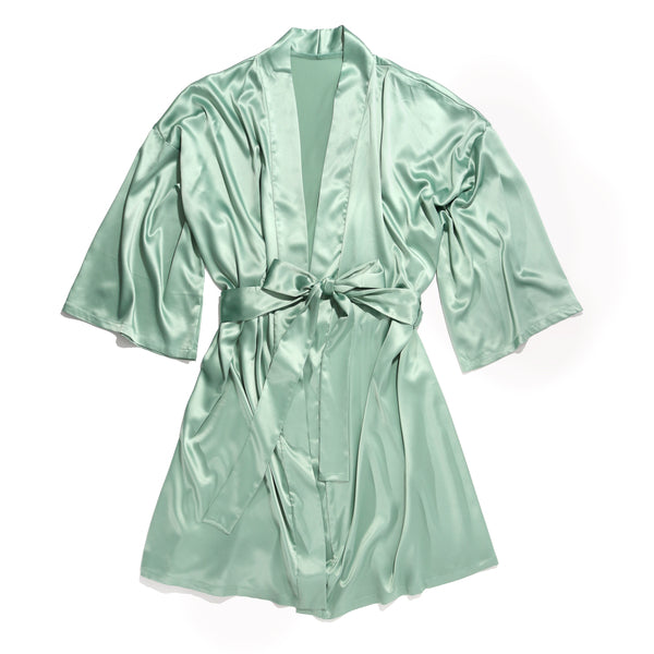 Luxe Satin Robe | Green Tea