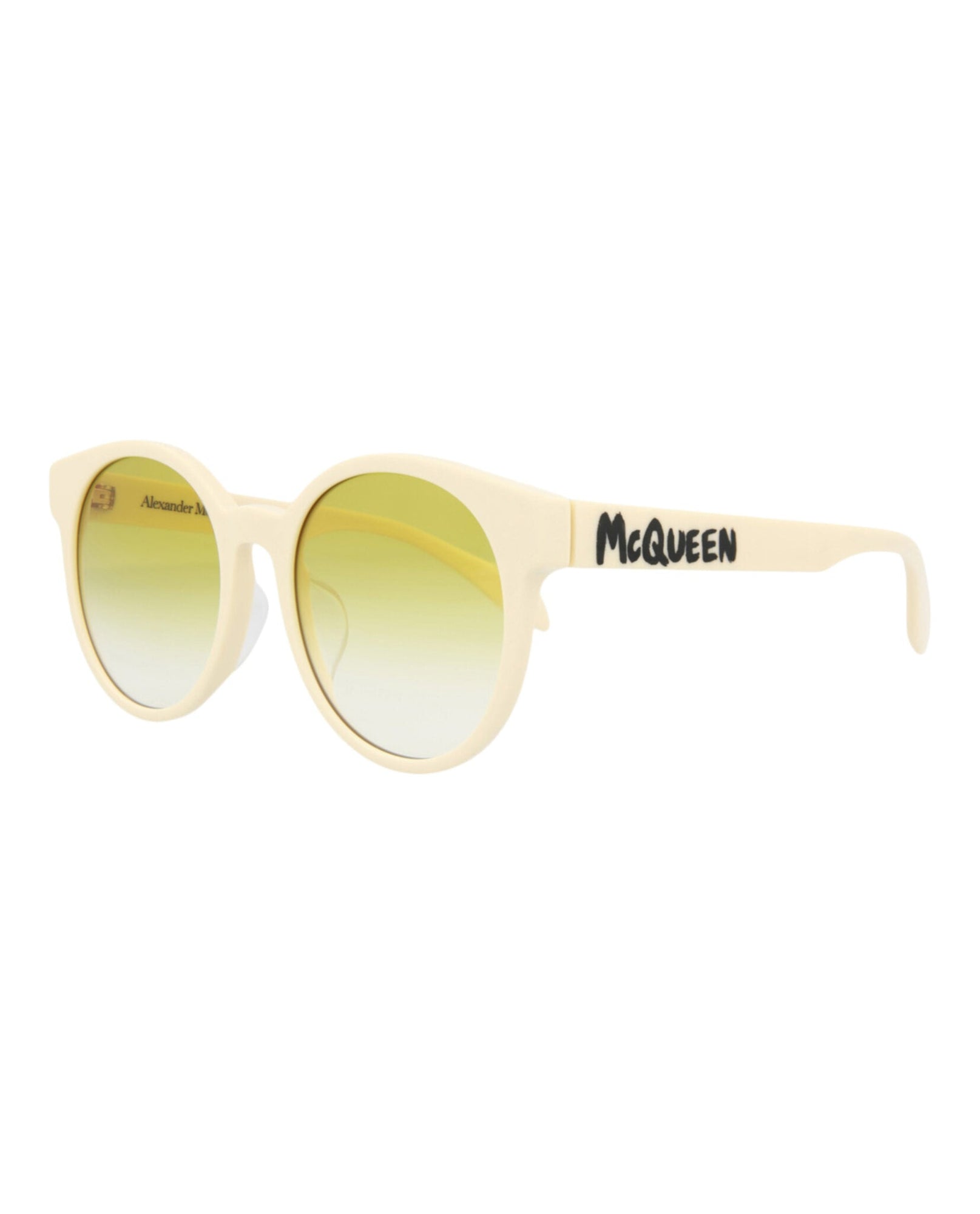Alexander McQueen | Women | Round Acetate Sunglasses | White