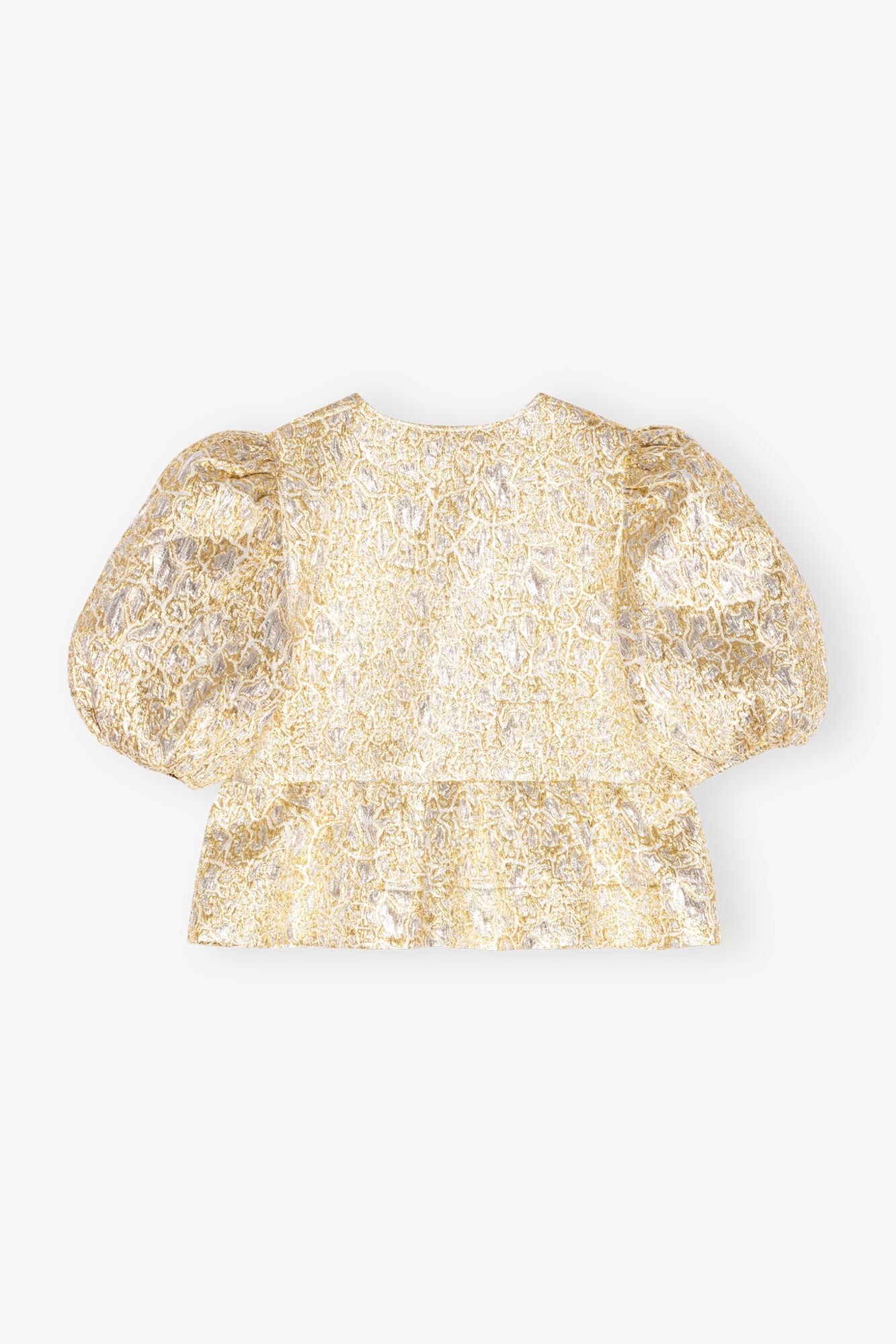 and Peplum Tie String Blouse | Gold/Silver