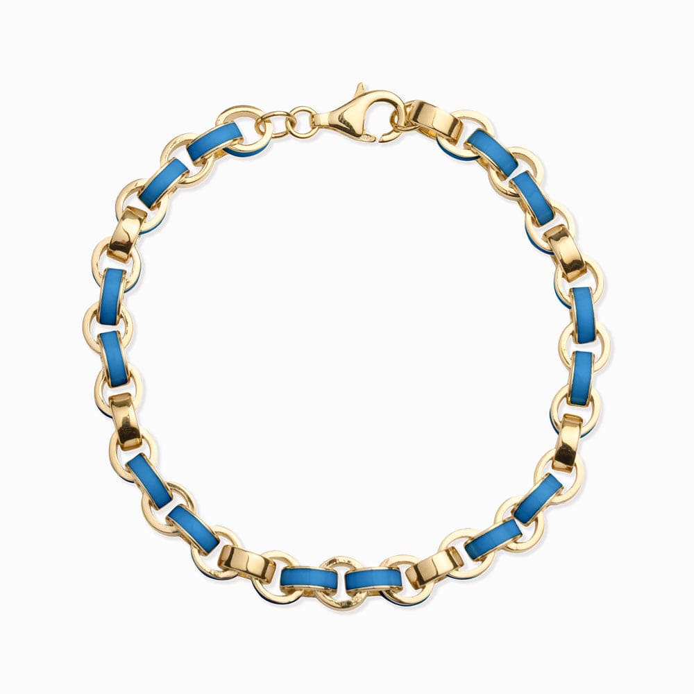 Chunky Enamel Bracelet | 14K Yellow Gold Vermeil | Multi
