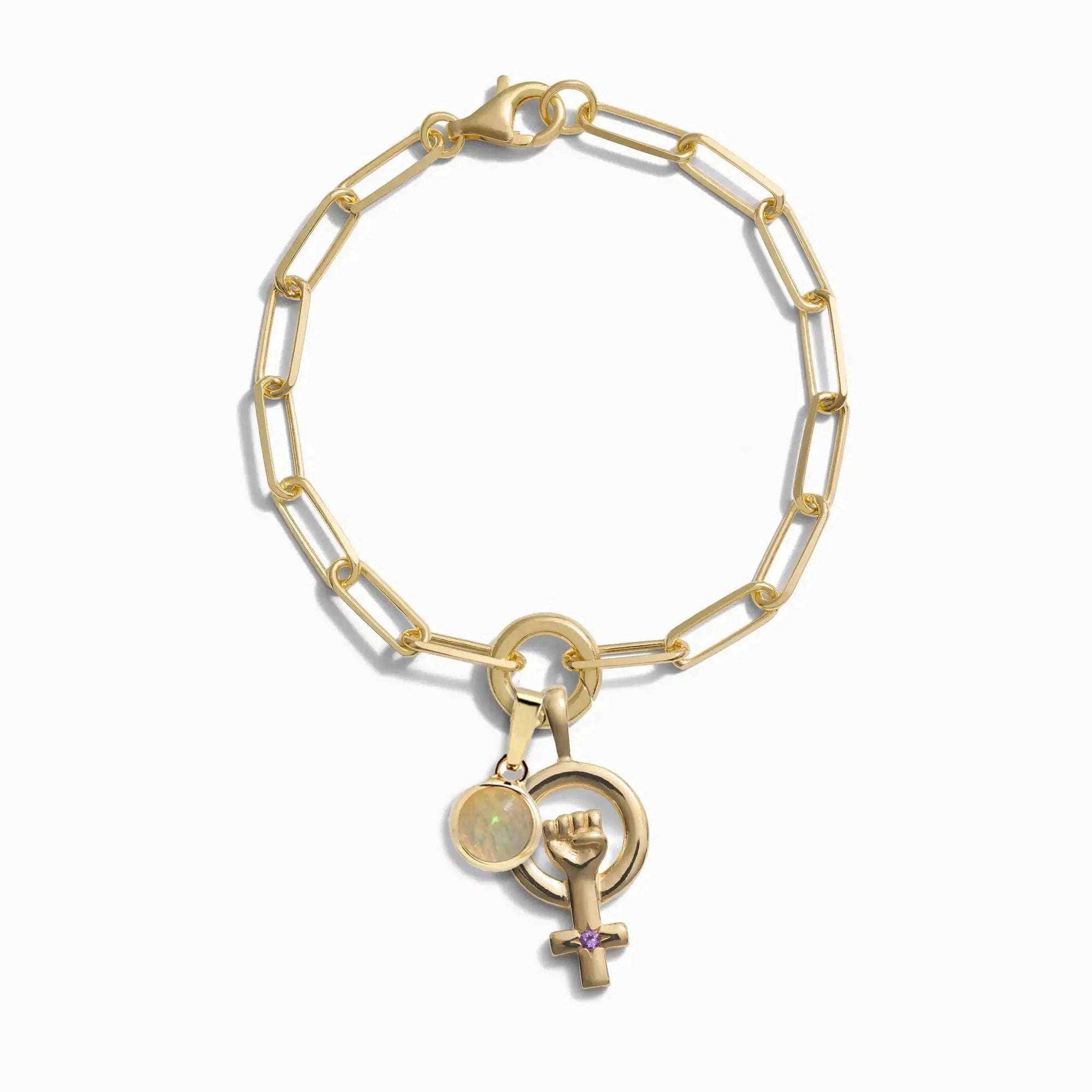 Woman Power Charm Bracelet | 14K Yellow Gold Vermeil