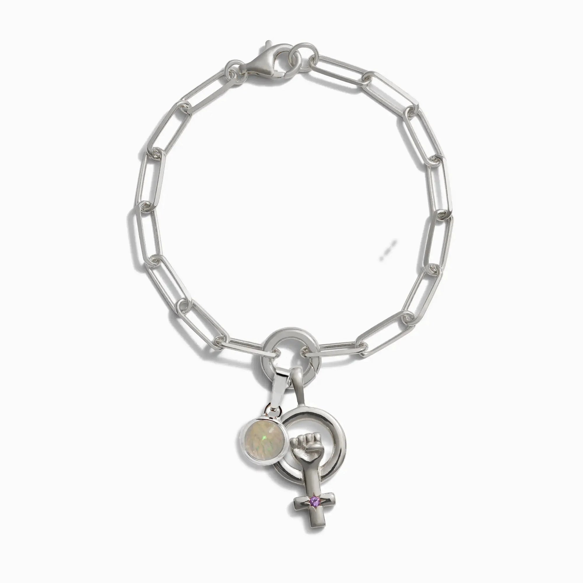 Woman Power Charm Bracelet | Sterling Silver