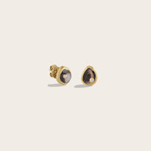 Organic Pearl Gemstone Studs | 14K Yellow Gold Vermeil